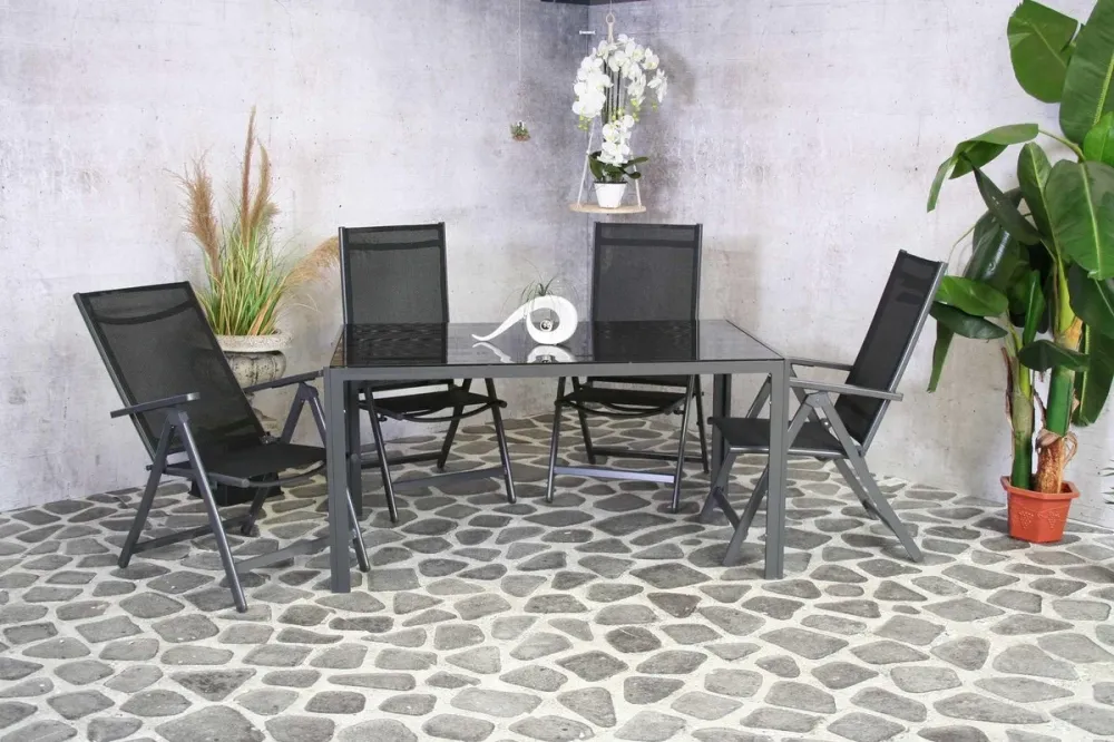 UITVERKOOP - Palermo Tuintafel 150 Cm - Zwart para Senderos y Patios
