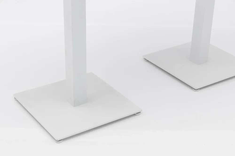 Mesa alta bar Orick 160x70 cm aluminio blanco.