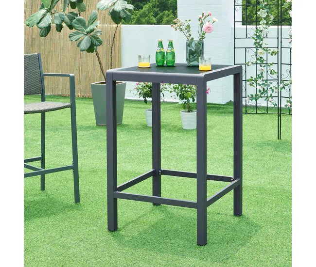 Mesa de bar Avise 108x70x70 cm - Antracita con Base de Parasol