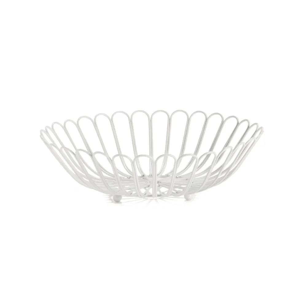 Centro de mesa para fruta blanco de metálico