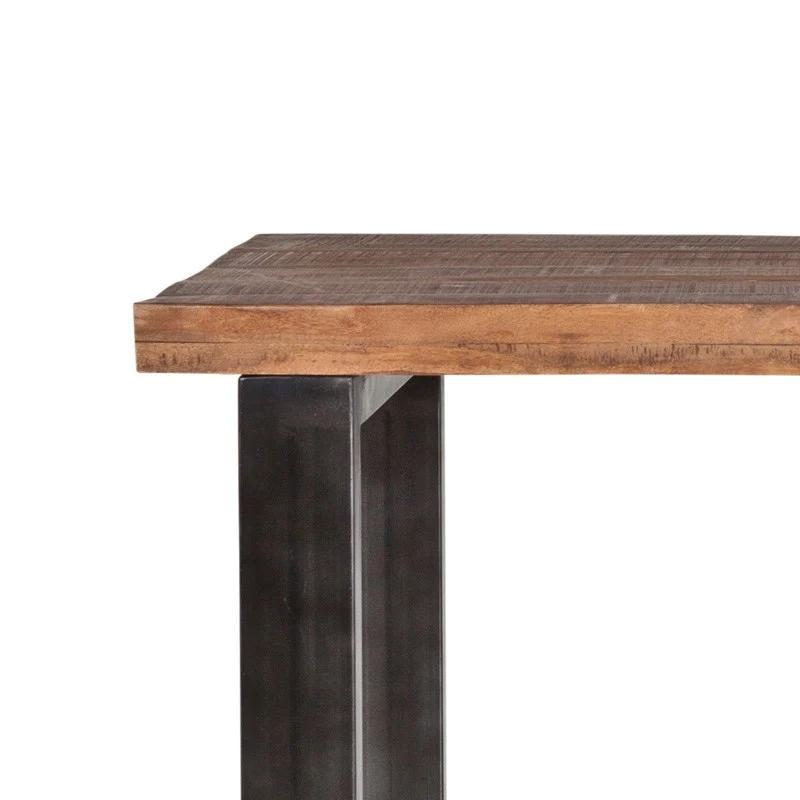Mesa de centro 120x80 de madera de mango y metálico estilo nórdico núm. 10 con 4 Sillas Incluidas