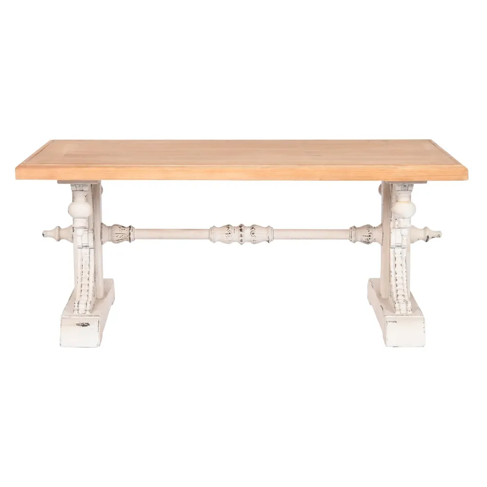 MESA CENTRO ABETO MDF 110X65X46 DECAPE BLANCO para Jardín y Terraza