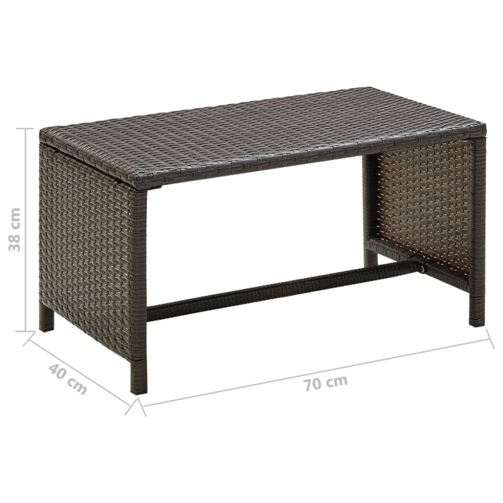 Mesa de centro exterior Lombarda 38x70x40 cm para Terraza y Balcón
