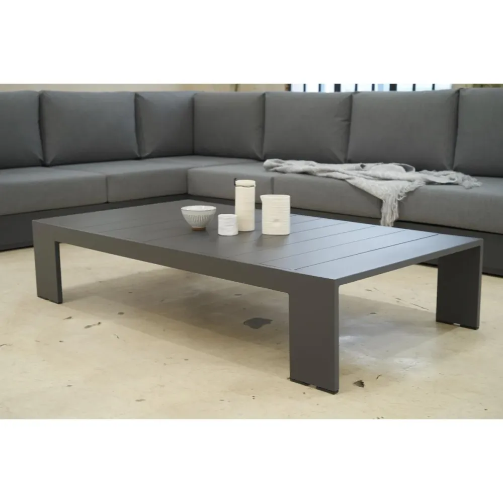 Mesa de centro Ione aluminio antracita. | Plegable | Portátil