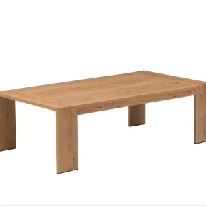 Mesa de centro Java 130x70x40 cm aluminio efecto teca genuino para Jardín y Terraza