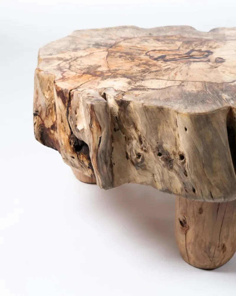 Mesa de centro de madera maciza auténtico de samán Terere. Fácil Almacenamiento