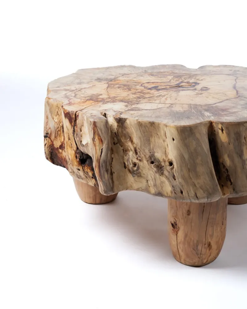 Mesa de centro de madera maciza auténtico de samán Terere. Fácil Almacenamiento