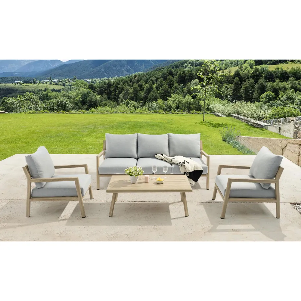 Mesa de Centro Mesa de centro Harmony aluminio efecto madera