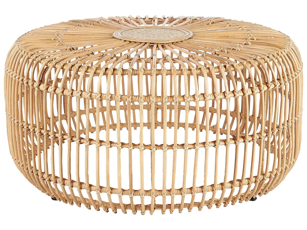 Mesa de Centro Mesa de centro de ratán beige/natural ⌀ 85 cm randazzo