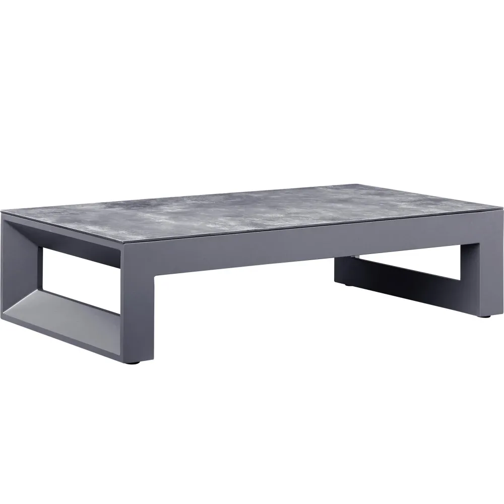Mesa de centro Onix aluminio antracita cristal cerámico gris antracita en Color Negro Mate