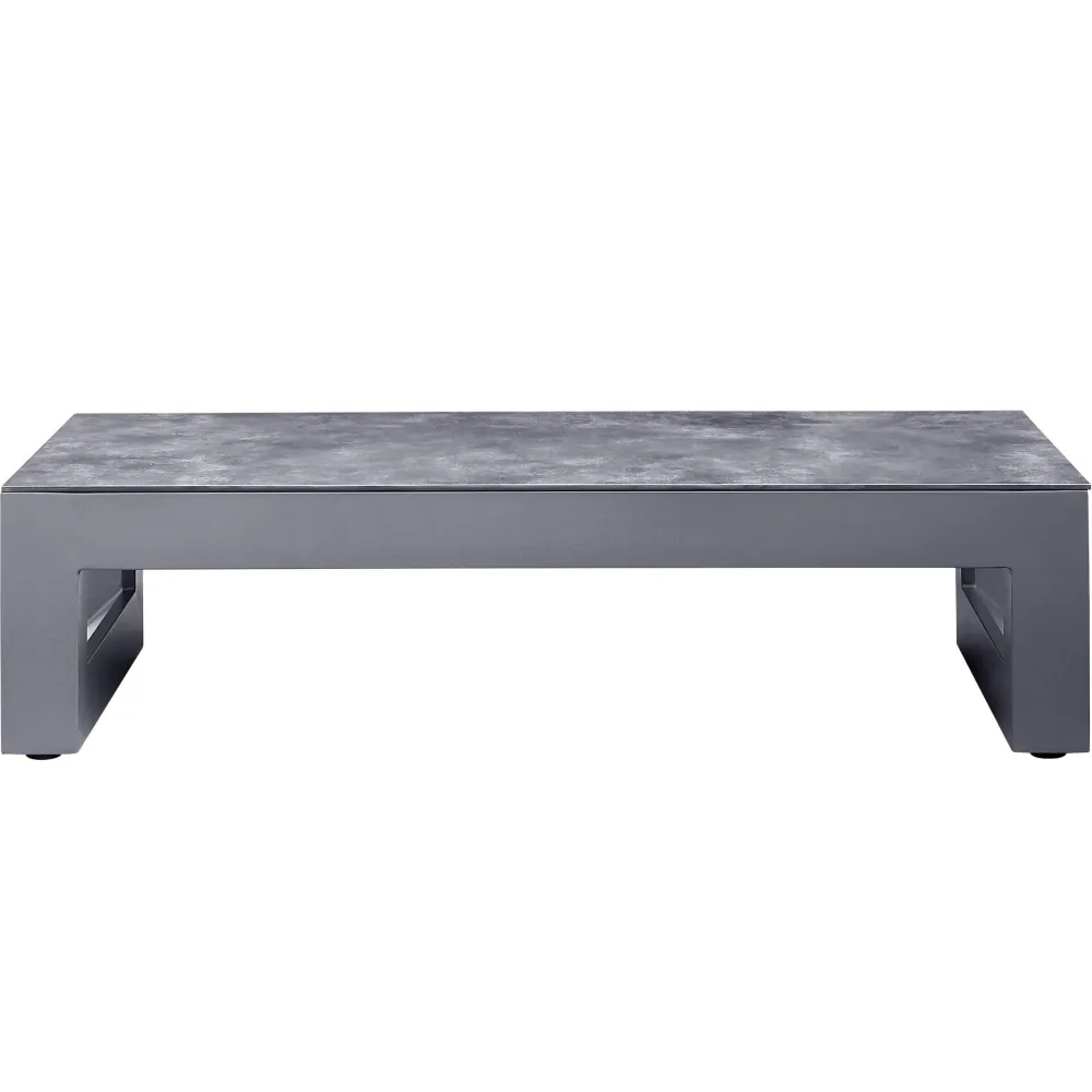 Mesa de centro Onix aluminio antracita cristal cerámico gris antracita en Color Negro Mate