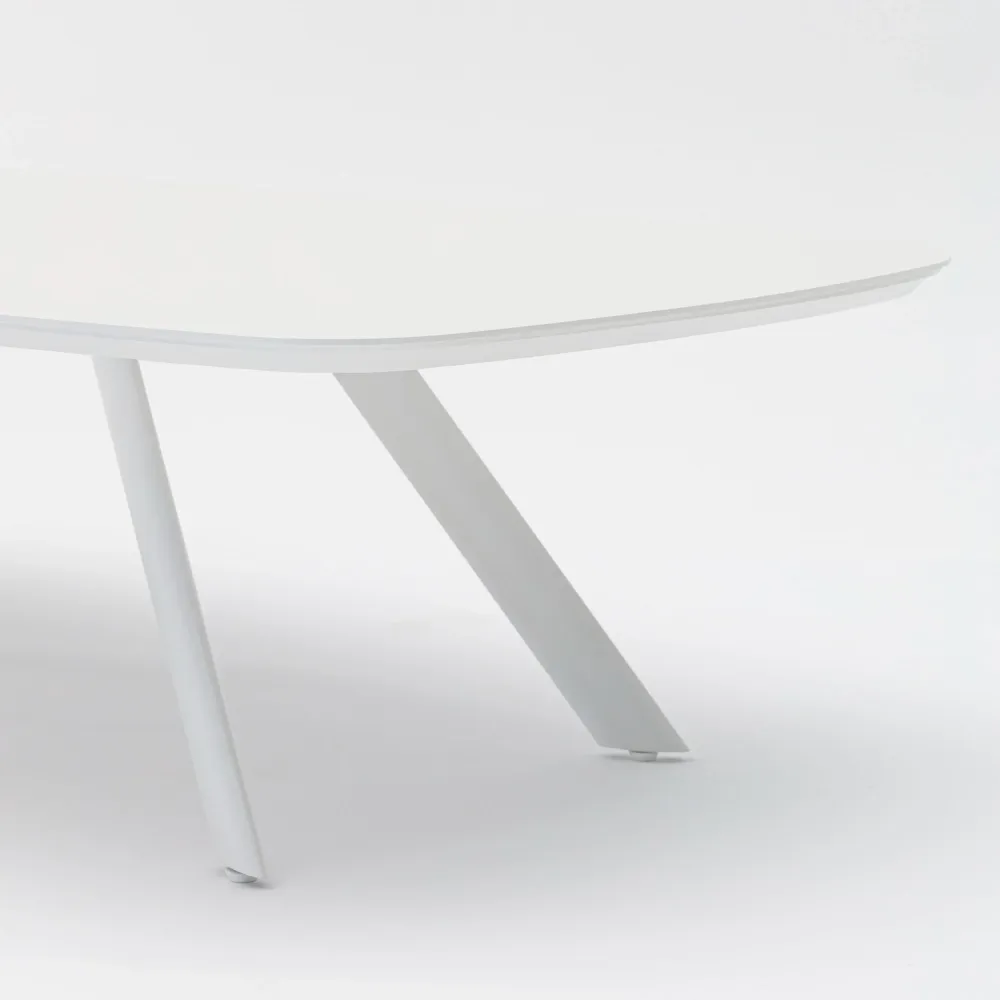 Mesa de Comedor Mesa de centro Anmore aluminio blanco