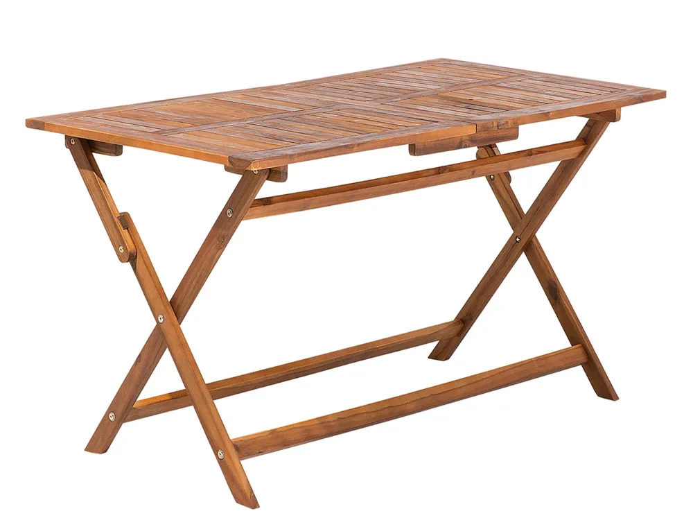 Mesa de Comedor Mesa de jardín cento 75 cm 140 cm madera de acacia marrón