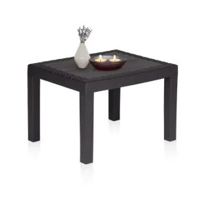 Mesa con Sombrilla Mesa de centro de exterior Nua Antracita 46 x 40 x cm