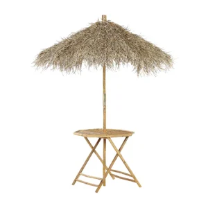 Mesa con Sombrilla Mesa de jardín de madera de bambú clara/natural 85 cm MOLISE