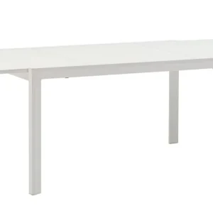 Mesa extensible ORICK 100*150/225 cm aluminio y cristal blanco en Aluminio Fundido