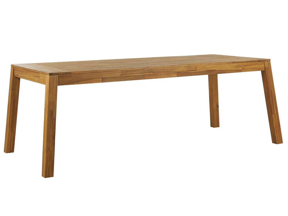 Mesa de jardín livorno 210 cm 90 cm madera de acacia marrón con Vidrio Templado