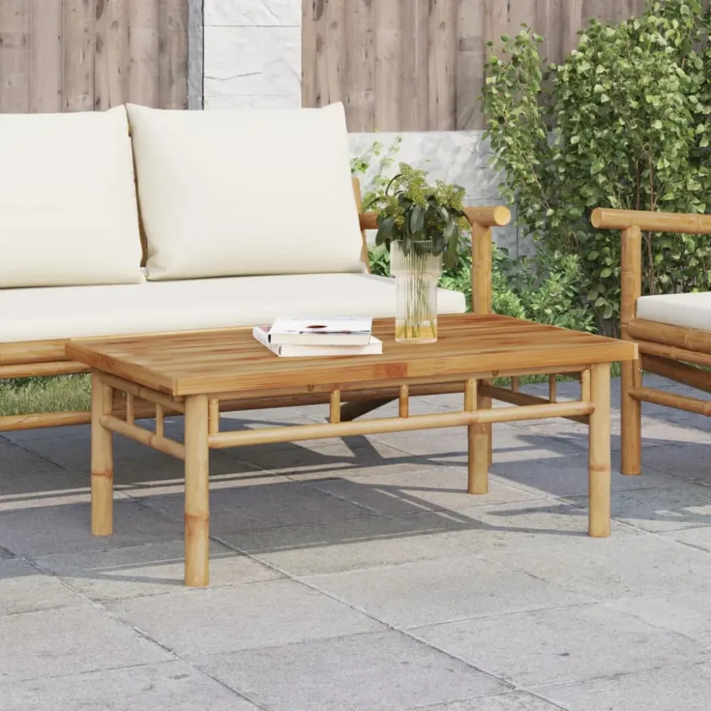 Mesa de Jardín Mesa de centro Canarias para exterior bambú 35x90x50 cm