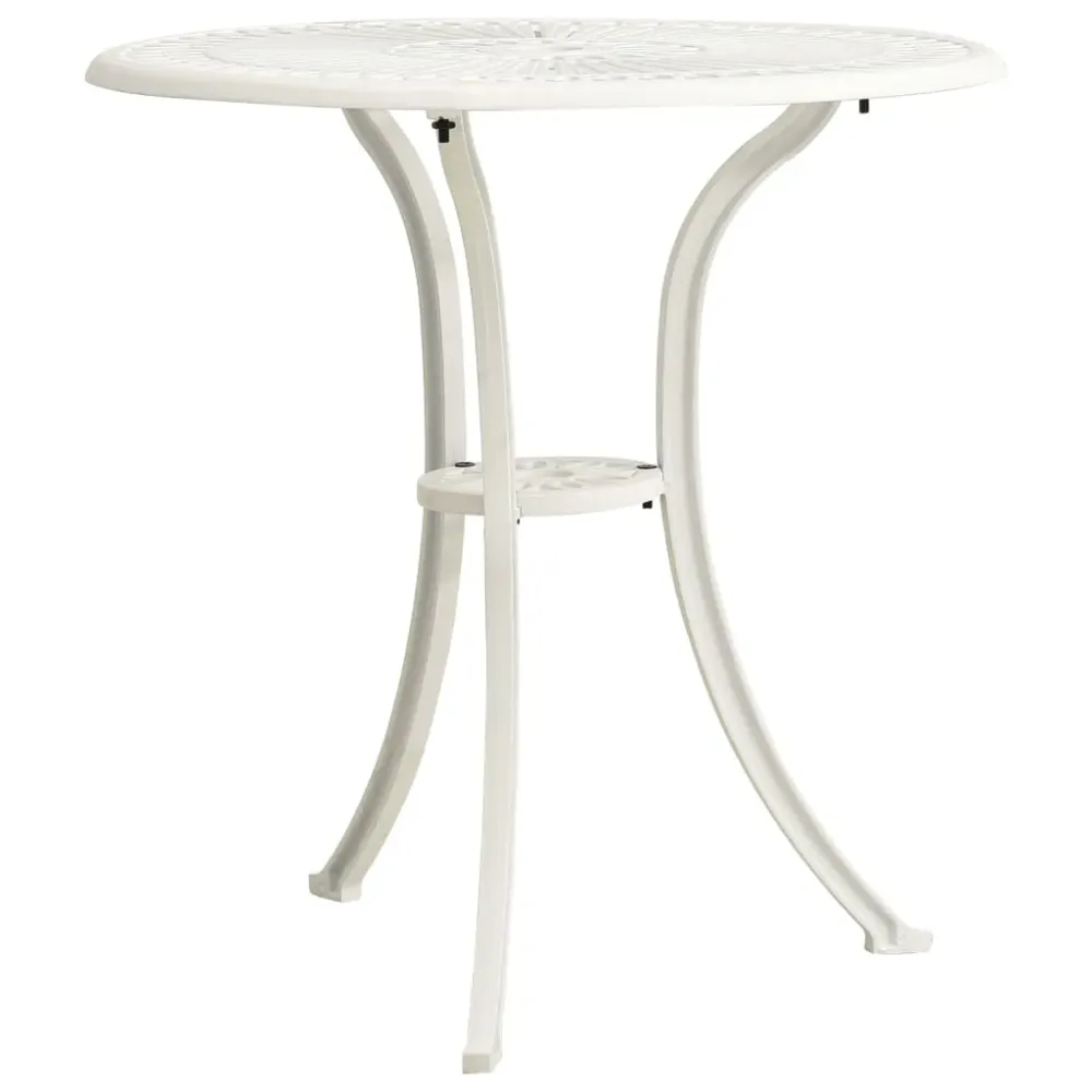 Mesa de jardín Nieve aluminio fundido blanco Ø62x65 cm
