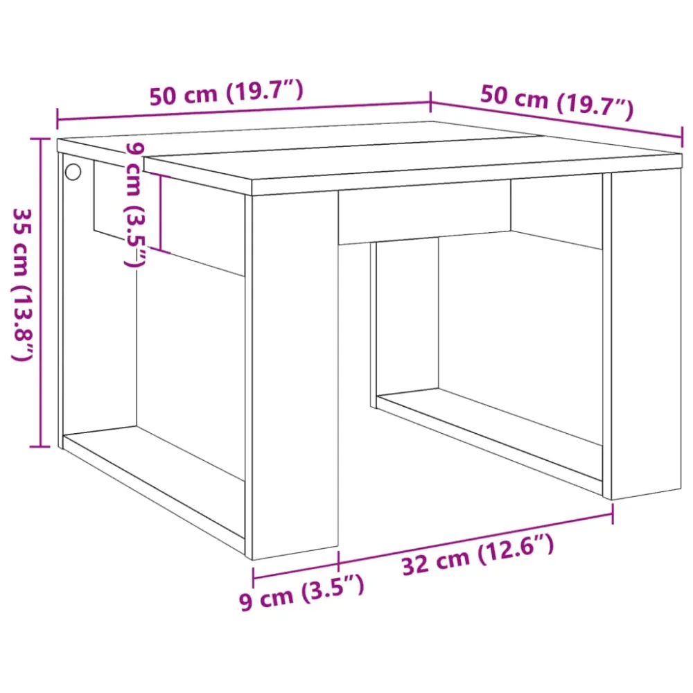 Premium de Aluminio Mesa auxiliar Texas diseño fijo 35x50 cm