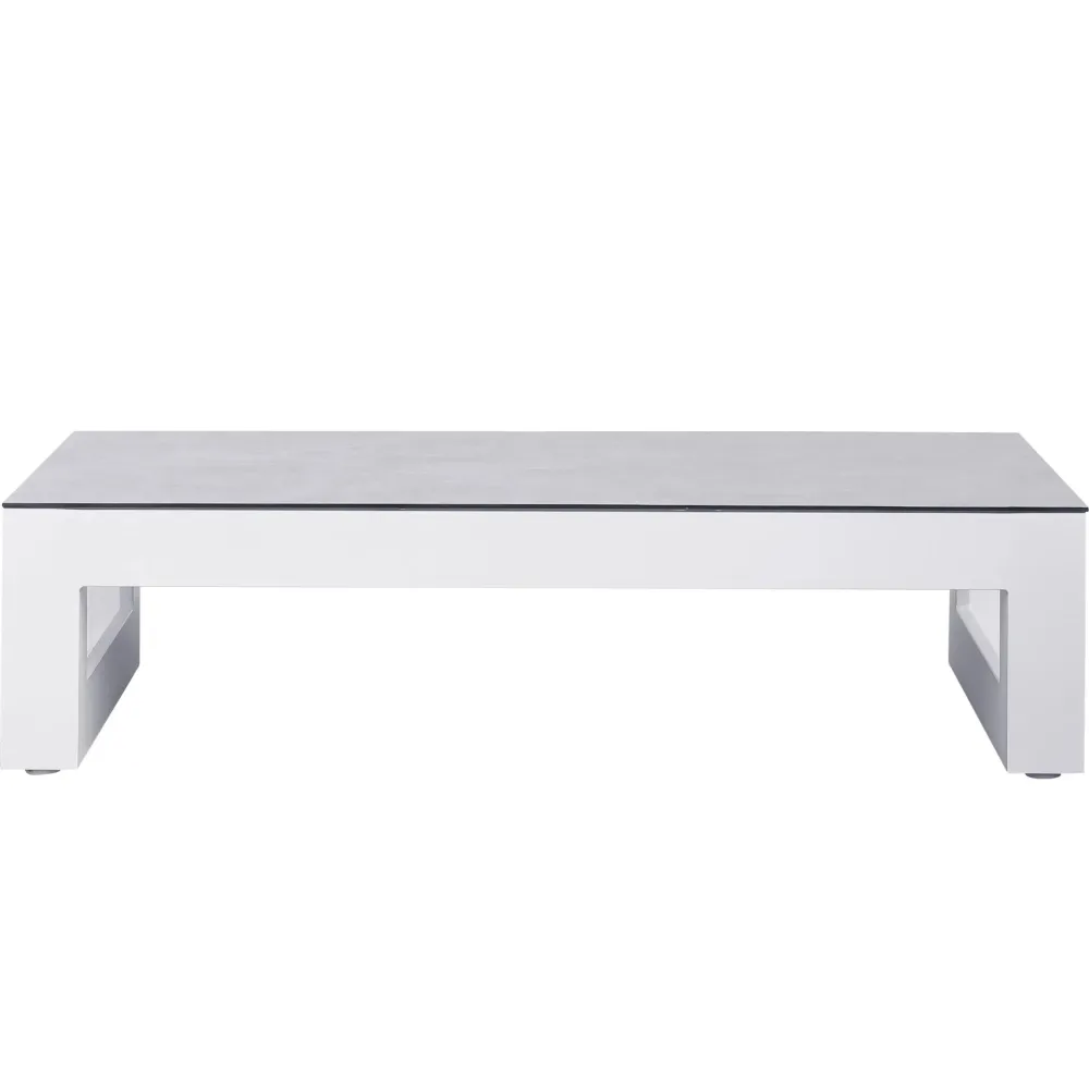 Resistente la Intemperie Mesa de centro Onix aluminio blanco cristal cerámico gris preciso