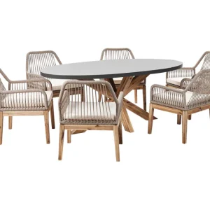 Conjunto de comedor Cemento Arena ORISTANO