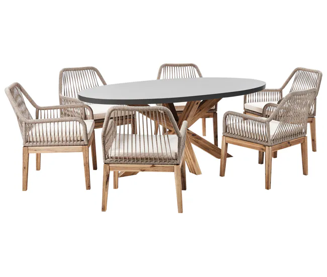 Conjunto de comedor Cemento Arena ORISTANO