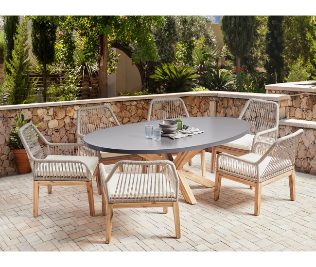 Conjunto de comedor Cemento Arena ORISTANO