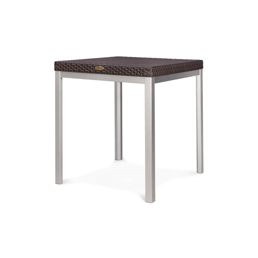 Lagoon Mesa de Comedor Cuadrada Tipo Rattan de Polipropileno, Patas de Acero, Protección UV, Apta para Exterior, Modelo Ru...