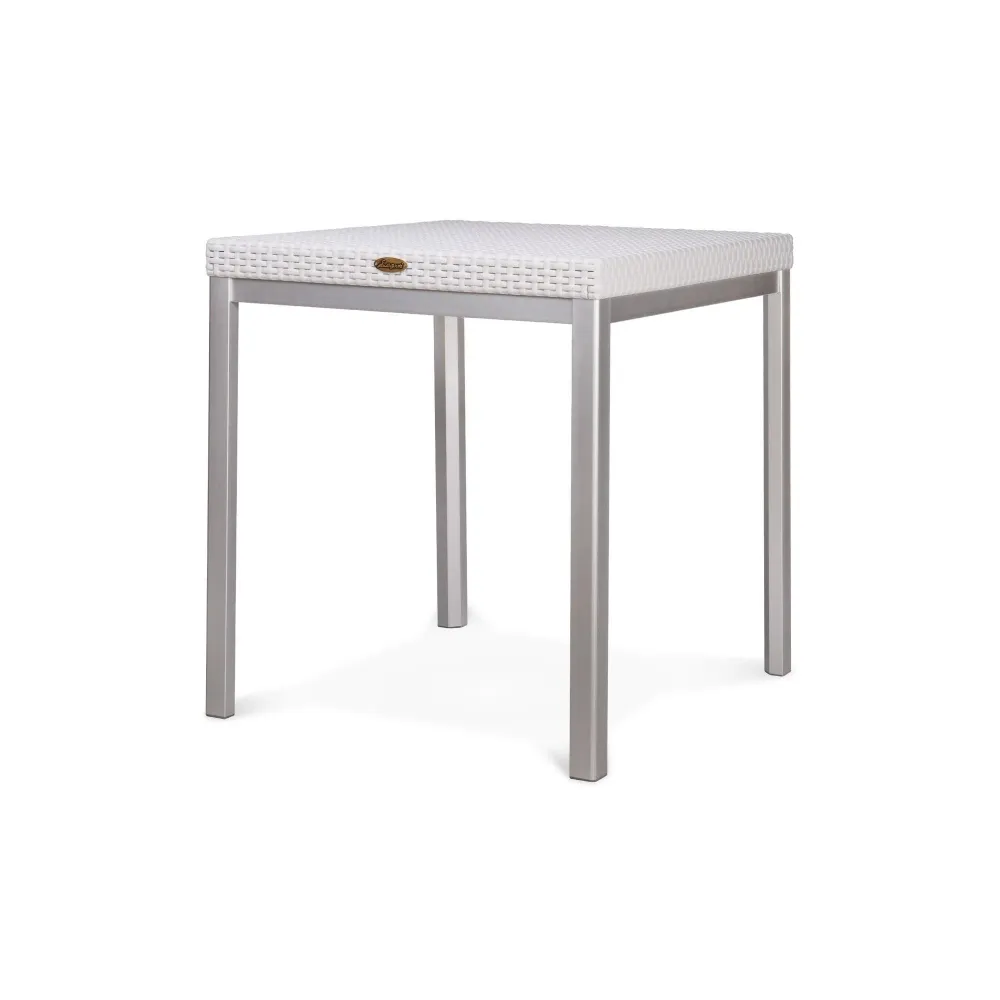 Lagoon Mesa de Comedor Cuadrada Tipo Rattan de Polipropileno, Patas de Acero, Protección UV, Apta para Exterior, Modelo Ru...