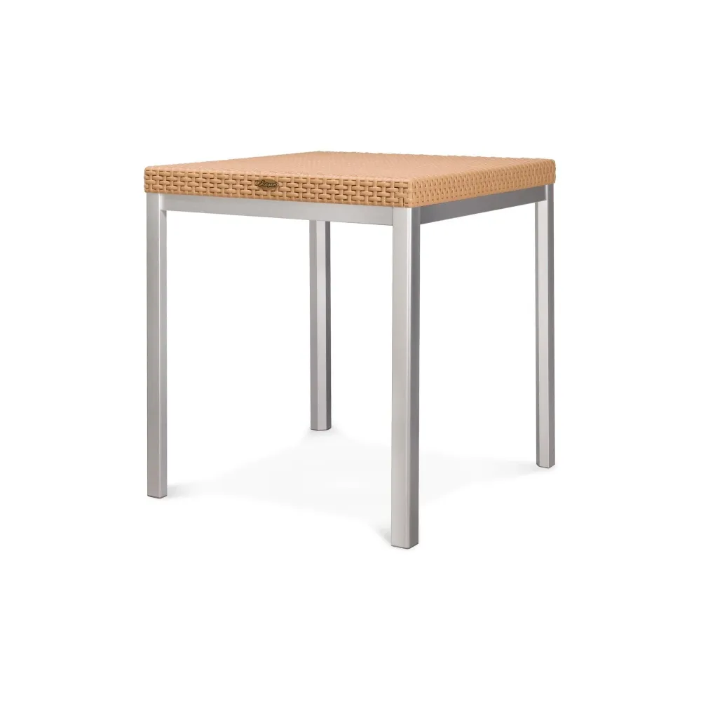 Lagoon Mesa de Comedor Cuadrada Tipo Rattan de Polipropileno, Patas de Acero, Protección UV, Apta para Exterior, Modelo Ru...
