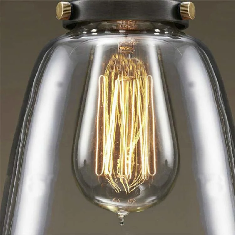 Lámpara colgante para mesa de comedor retro de 3/4/5 luces con pantalla de cubo de vidrio transparente, lámpara colgante e...