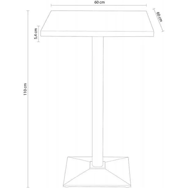 Mesa alta Moss roble American/negro 110x60x60 cm