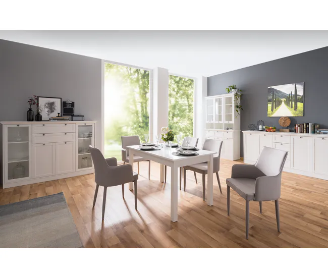 Mesa de Centro Mesa de comedor extensible COBURG 140cm blanca