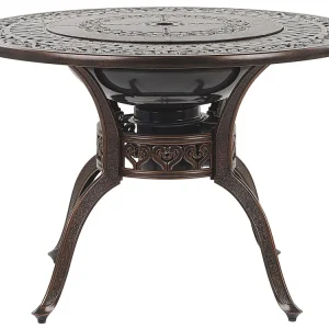 Mesa de Centro Mesa de jardín manfria 105 cm 105 cm metálico marrón oscuro