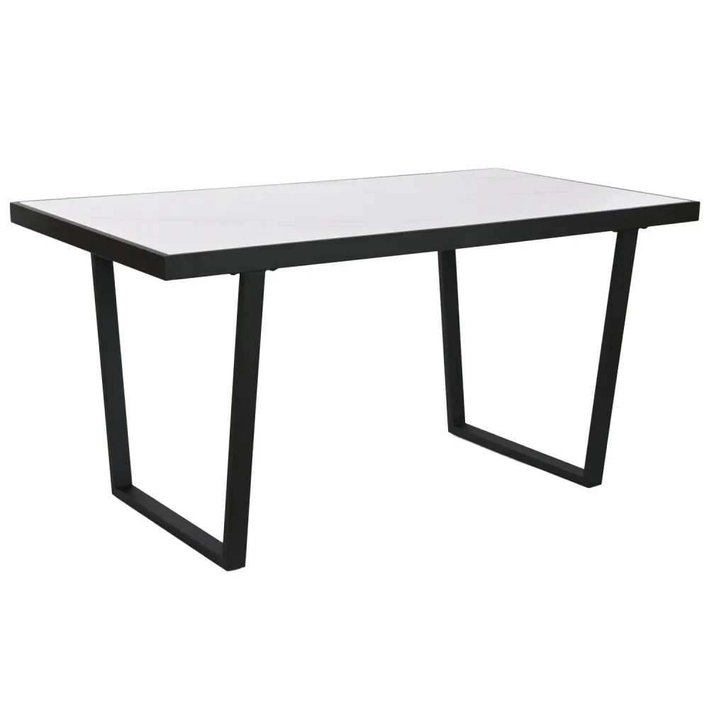 MESA COMEDOR ACERO CERAMICA 150X80X75 42:35 NEGRO