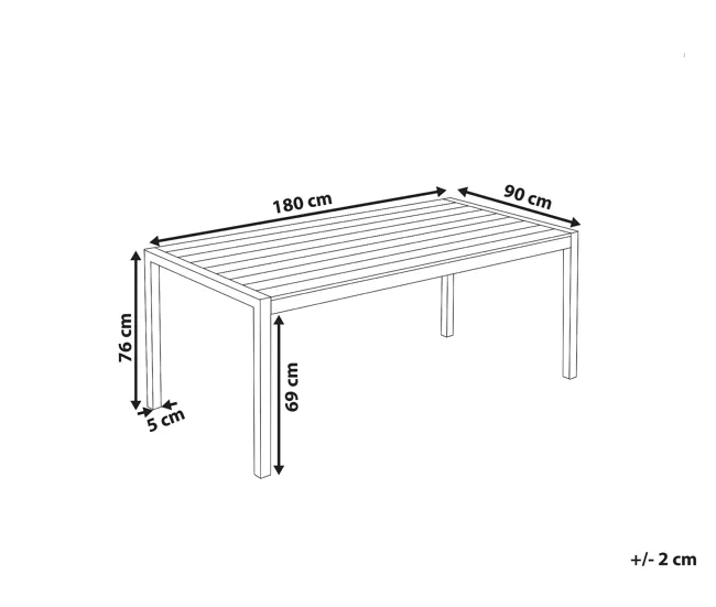 Mesa de comedor de acero negro/plateado 180 x 90 cm VERNIO