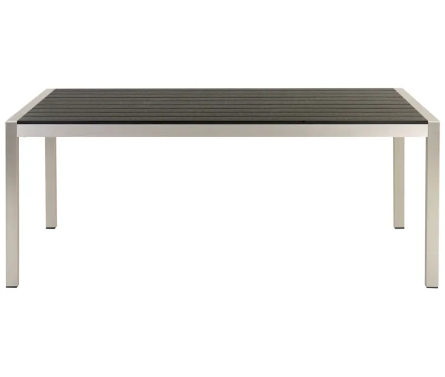 Mesa de comedor de acero negro/plateado 180 x 90 cm VERNIO