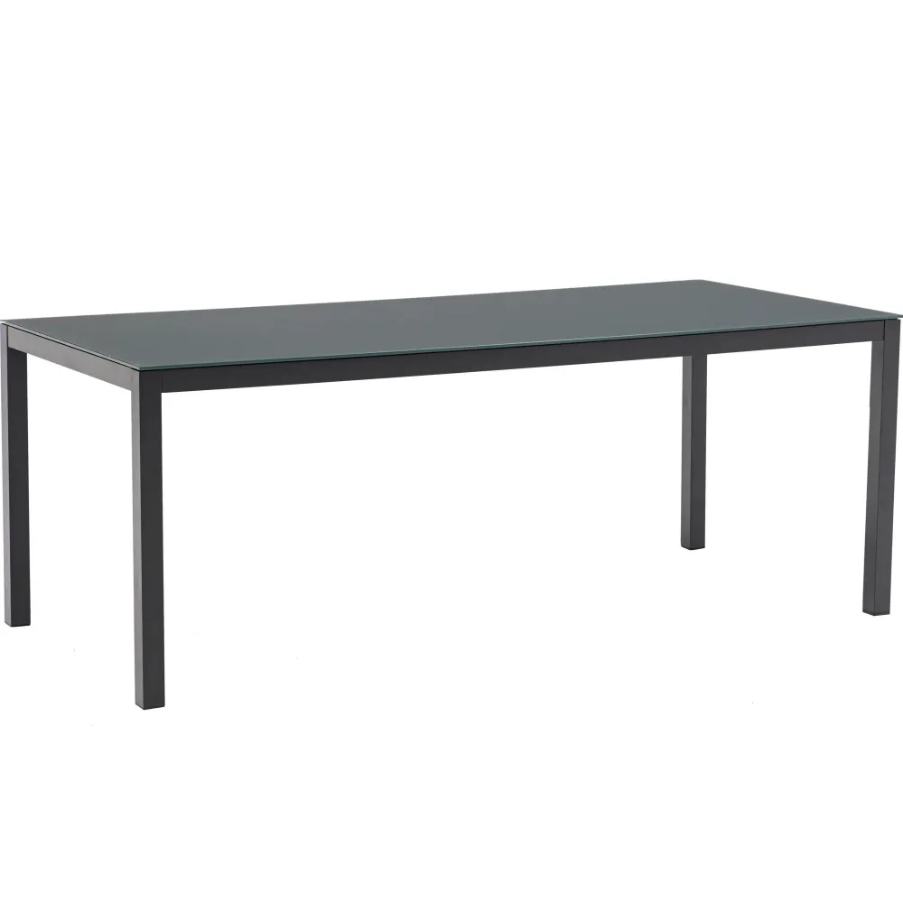 Mesa de comedor Adin 200*90 cm aluminio y cristal antracita Material WPC