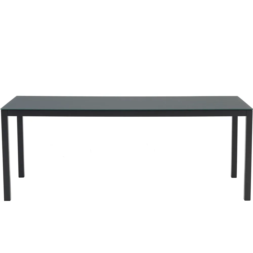 Mesa de comedor Adin 200*90 cm aluminio y cristal antracita Material WPC