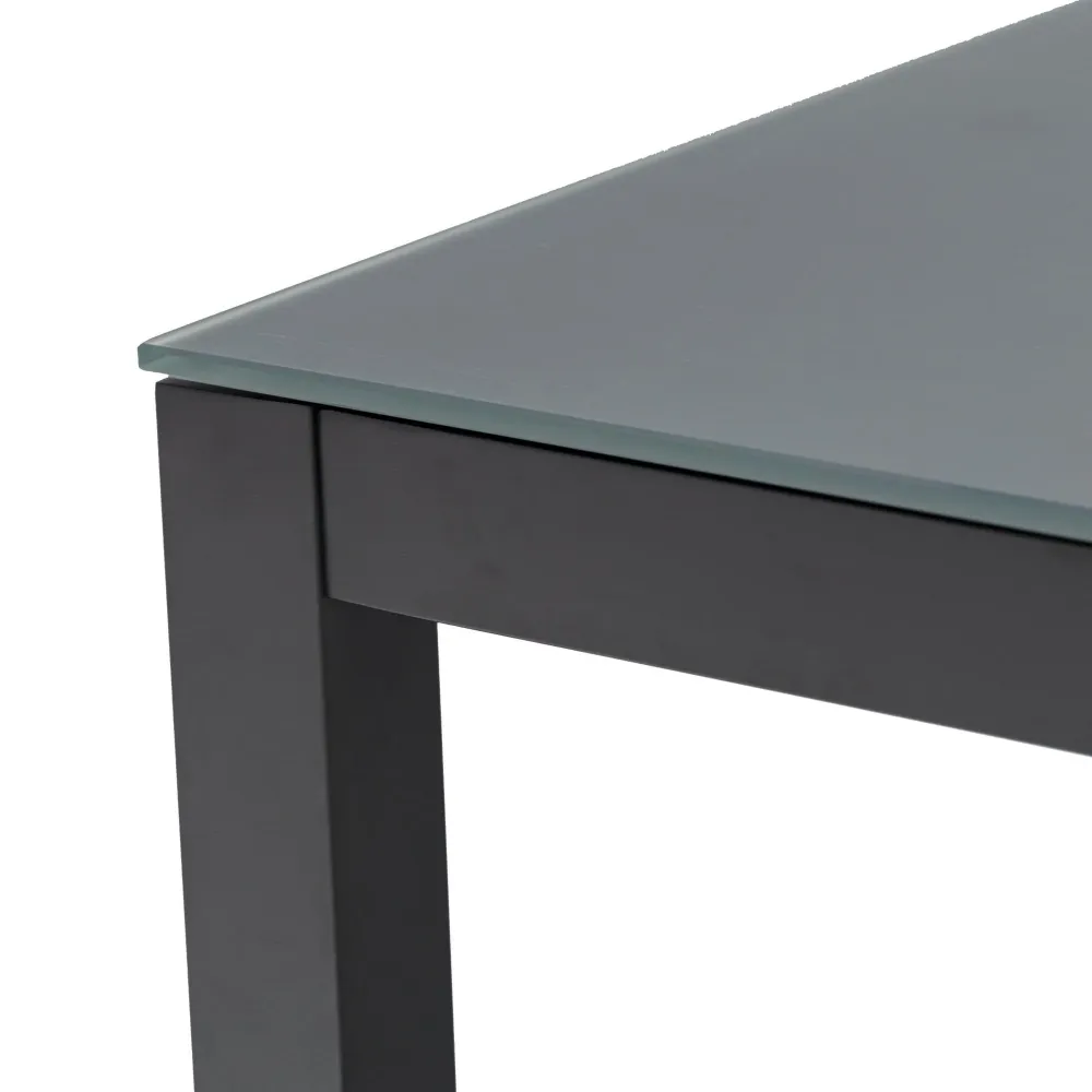 Mesa de comedor Adin 200*90 cm aluminio y cristal antracita Material WPC