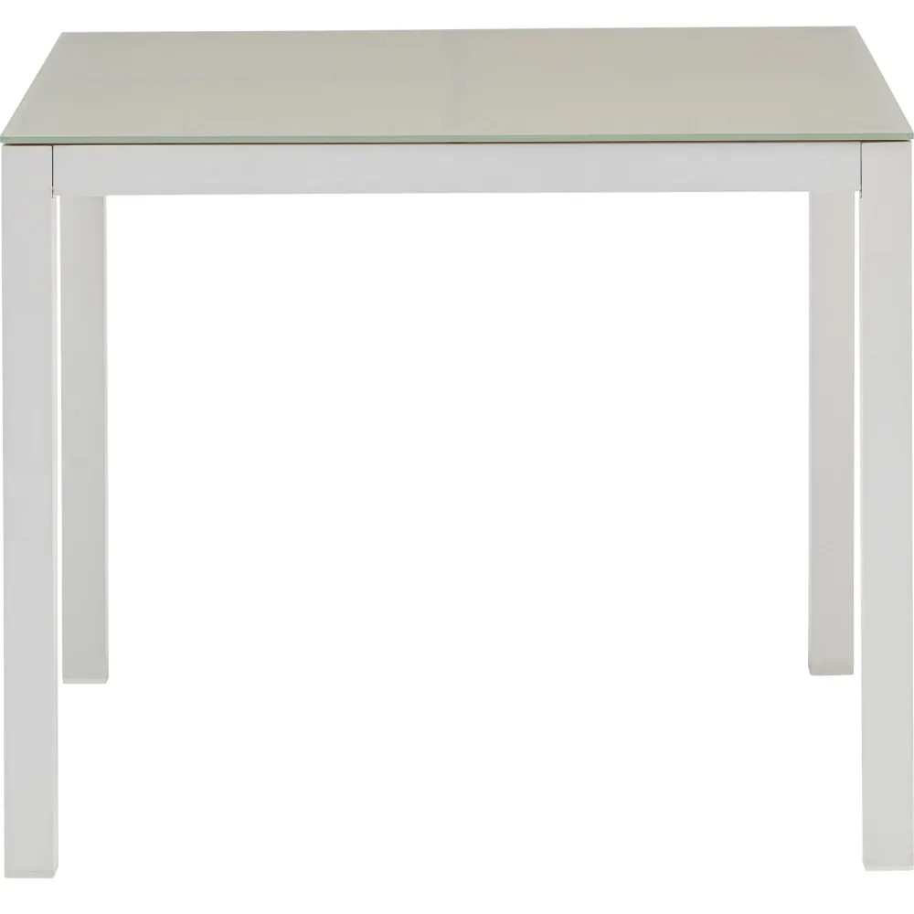 Mesa de comedor Adin 90*90 cm aluminio blanco y cristal gris obvio en Color Negro Mate