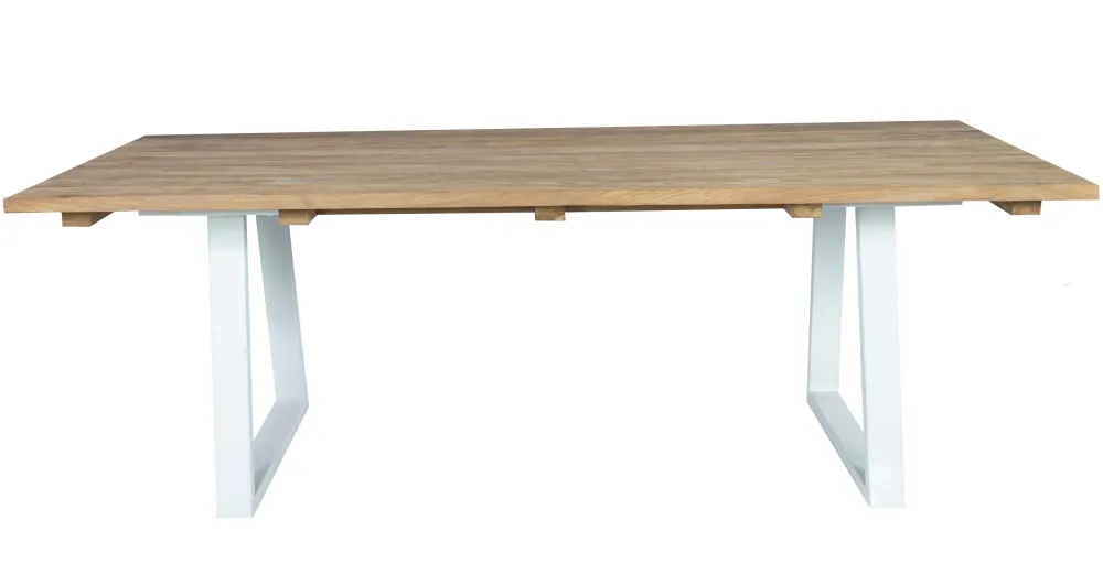Mesa de comedor Arlington teca reciclada y acero en Color Negro Mate
