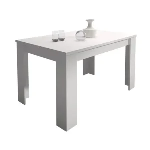 Mesa de comedor extensible Corfu Blanco, cambria 138 x 76 x 88 cm en Aluminio Fundido