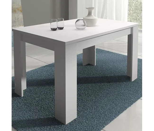 Mesa de comedor extensible Corfu Blanco, cambria 138 x 76 x 88 cm en Aluminio Fundido