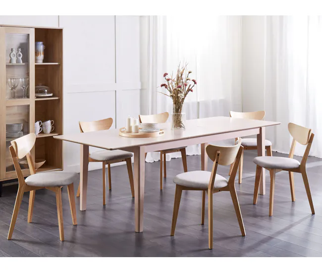 Mesa de comedor extensible de madera clara 180/240 x 90 cm CROSBY | Plegable | Portátil