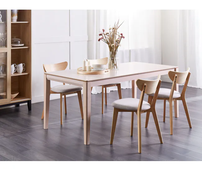 Mesa de comedor extensible de madera clara 180/240 x 90 cm CROSBY | Plegable | Portátil