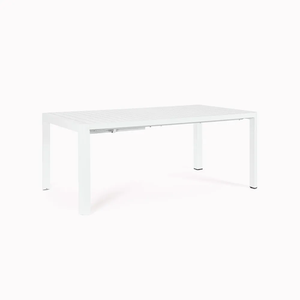 Mesa de comedor exterior Bizzotto KIPLIN rectangular blanca extensible para 6 Personas