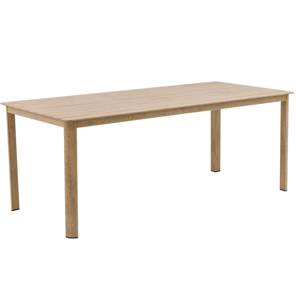 Mesa de comedor Harmony 200*88 cm aluminio efecto madera en Color Negro Mate