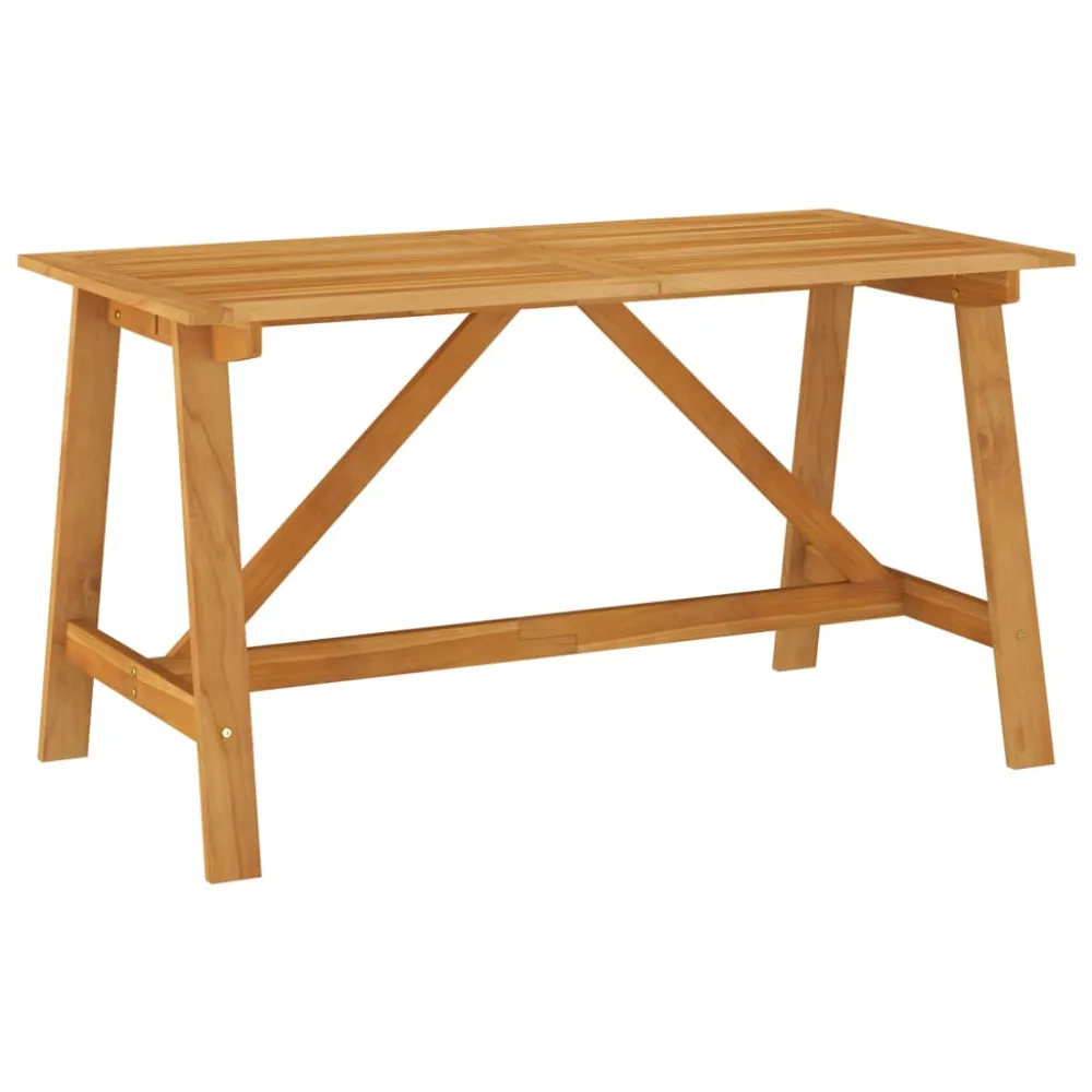Mesa de comedor de jardín madera maciza de acacia 140x73x73,5cm es5216